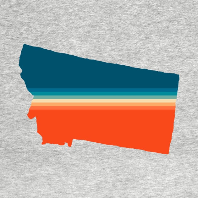 Montana State Retro Map by n23tees